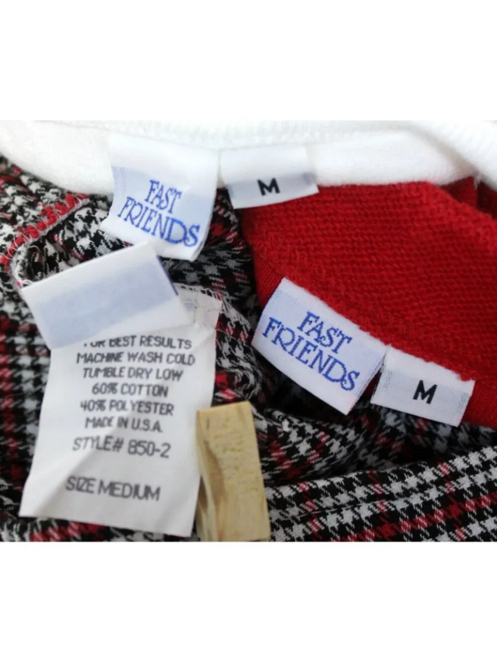 Fast Friends 3pc Outfit Girls Med Skorts Shirt Jacket Plaid Winter Red Scottie D